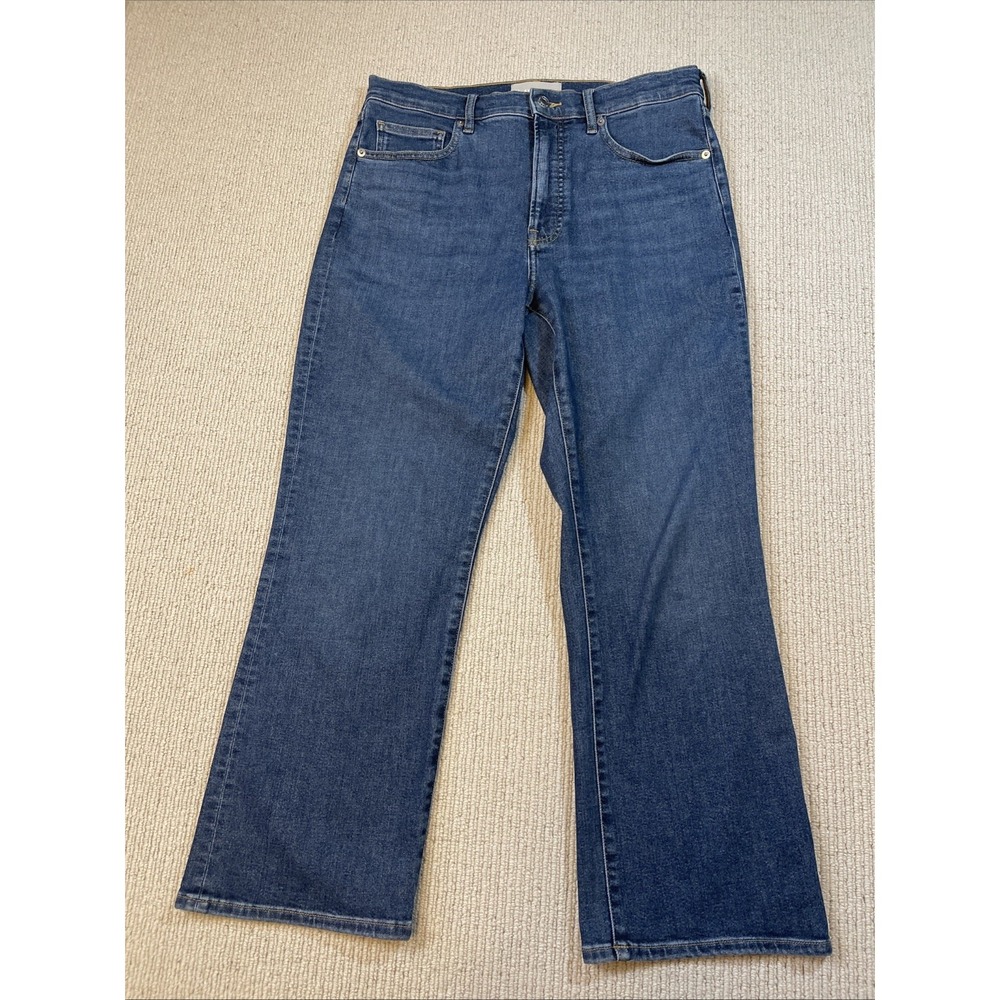 Everlane Women's 31R The Kick Crop Jean Medium Blue Denim